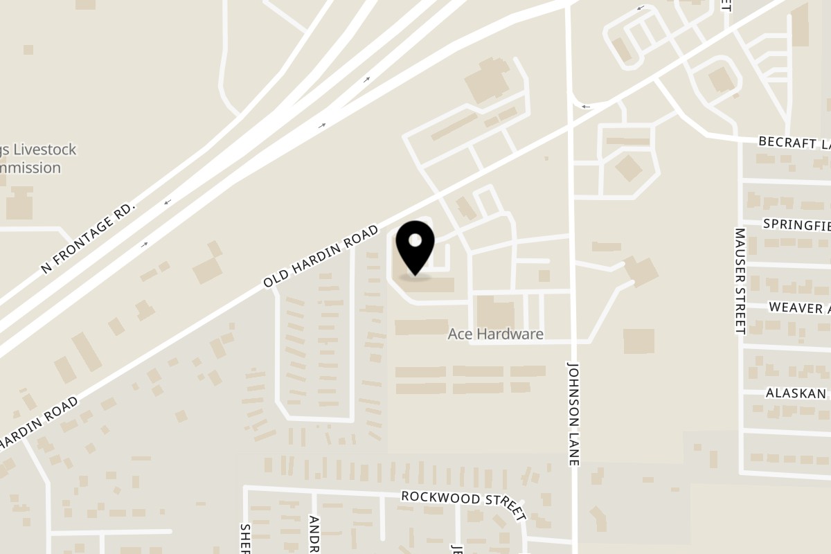 Map showing the location of Jin's Buffet on 2750 Old Hardin Rd in Billings